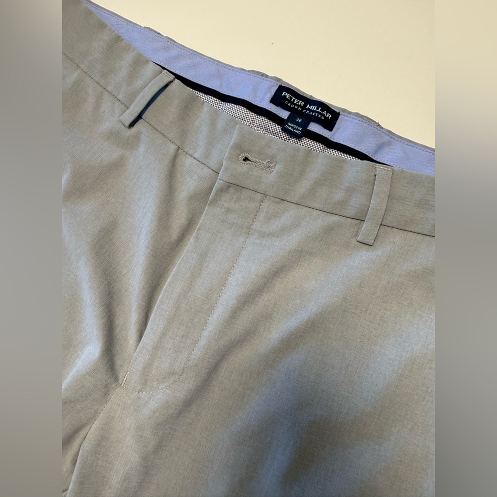 Peter Millar Light Gray Surge Performance Flat Front Shorts - Picture 6 of 8